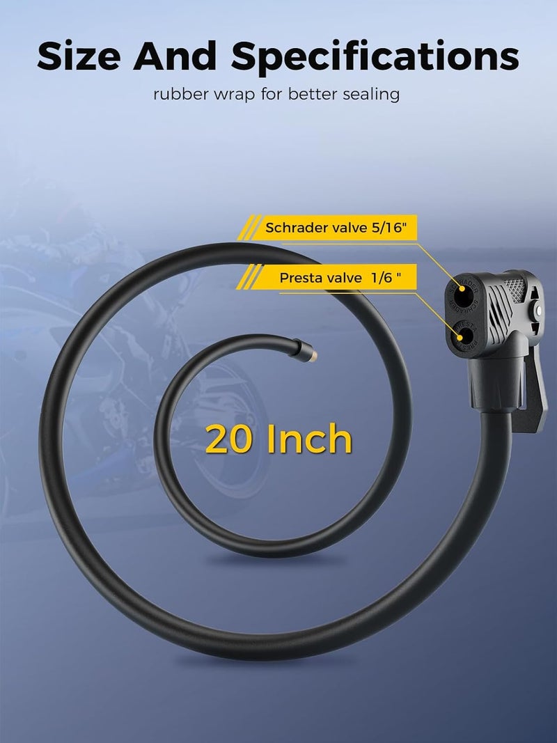 AZUNO Presta Valve Adaptor for Schrader and Presta Valve, 20" Locking Air Chuck for Portable Tire Inflators – Compatible with Presta Valves, Cars, Motorcycles, and Bikes - Image 5